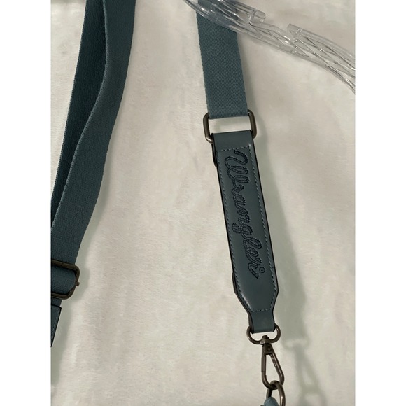 Wrangler Slate Blue Vegan Leather Sling Crossbody Bag Adjustable Strap Gunmetal - Picture 5 of 7